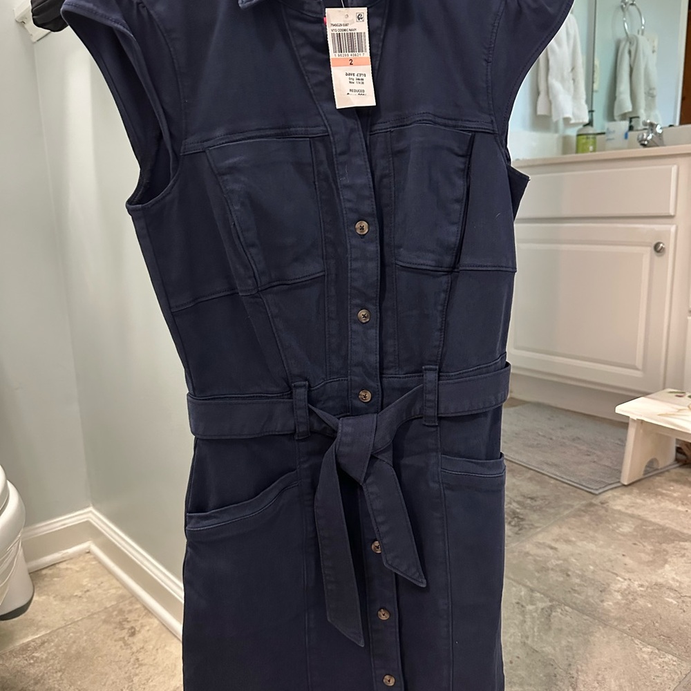 PAIGE Blue Tie Front Mini Dress